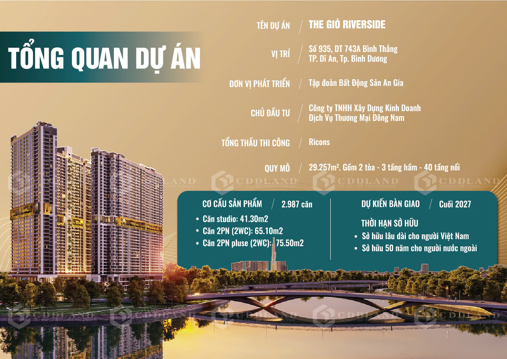 Dự Án The Gió Riverside Khu Phức Hợp Cao Cấp Ven Sông, Tiến Độ Dự Án The Gió Riverside Bình Dương T04/2025