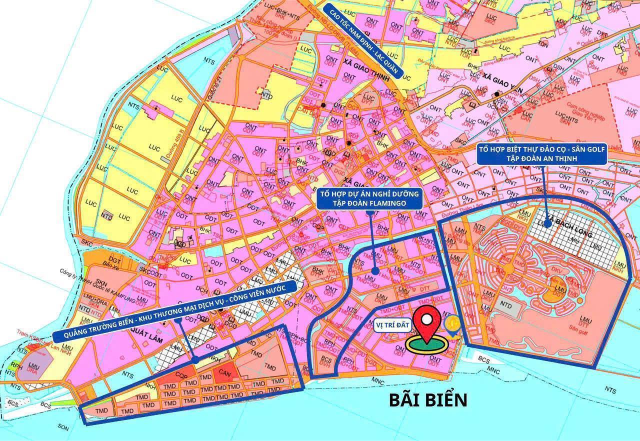 0975390519 -Cần Bán 70 mx 6m mặt tiền biển Giao Phong Cạnh khu nghỉ dưỡng Flamigo, Giá 1,2  tỷ