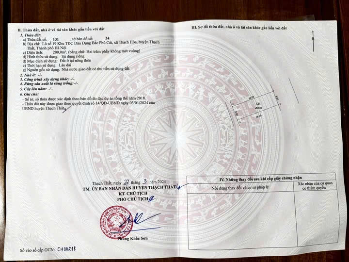 Cần bán nhanh ĐẤT CHÍNH CHỦ – Gần UBND và công an xã THẠCH HOÀ
