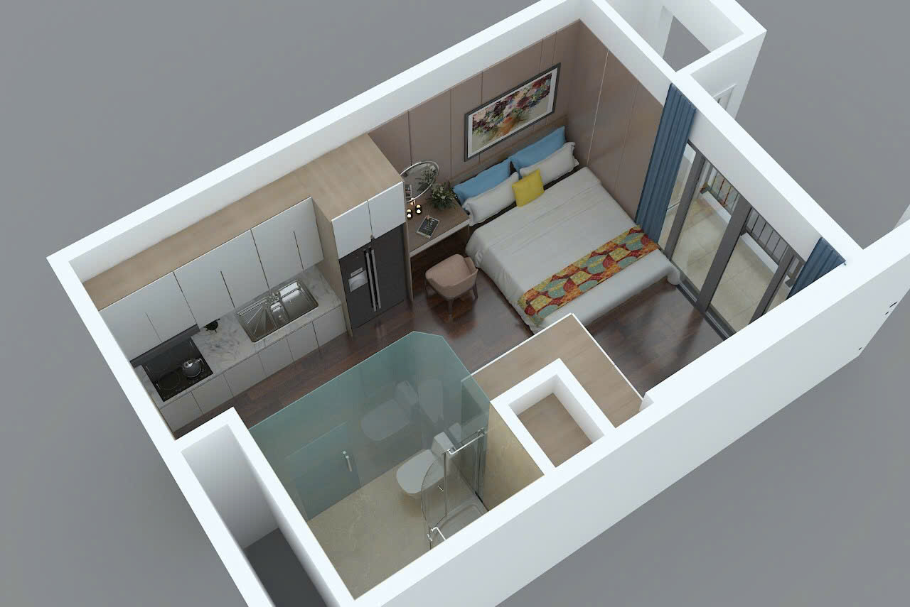 Cho thuê căn studio 28m2, full đồ tại chung cư Vinhomes Greenbay, Mễ Trì, Hà Nội