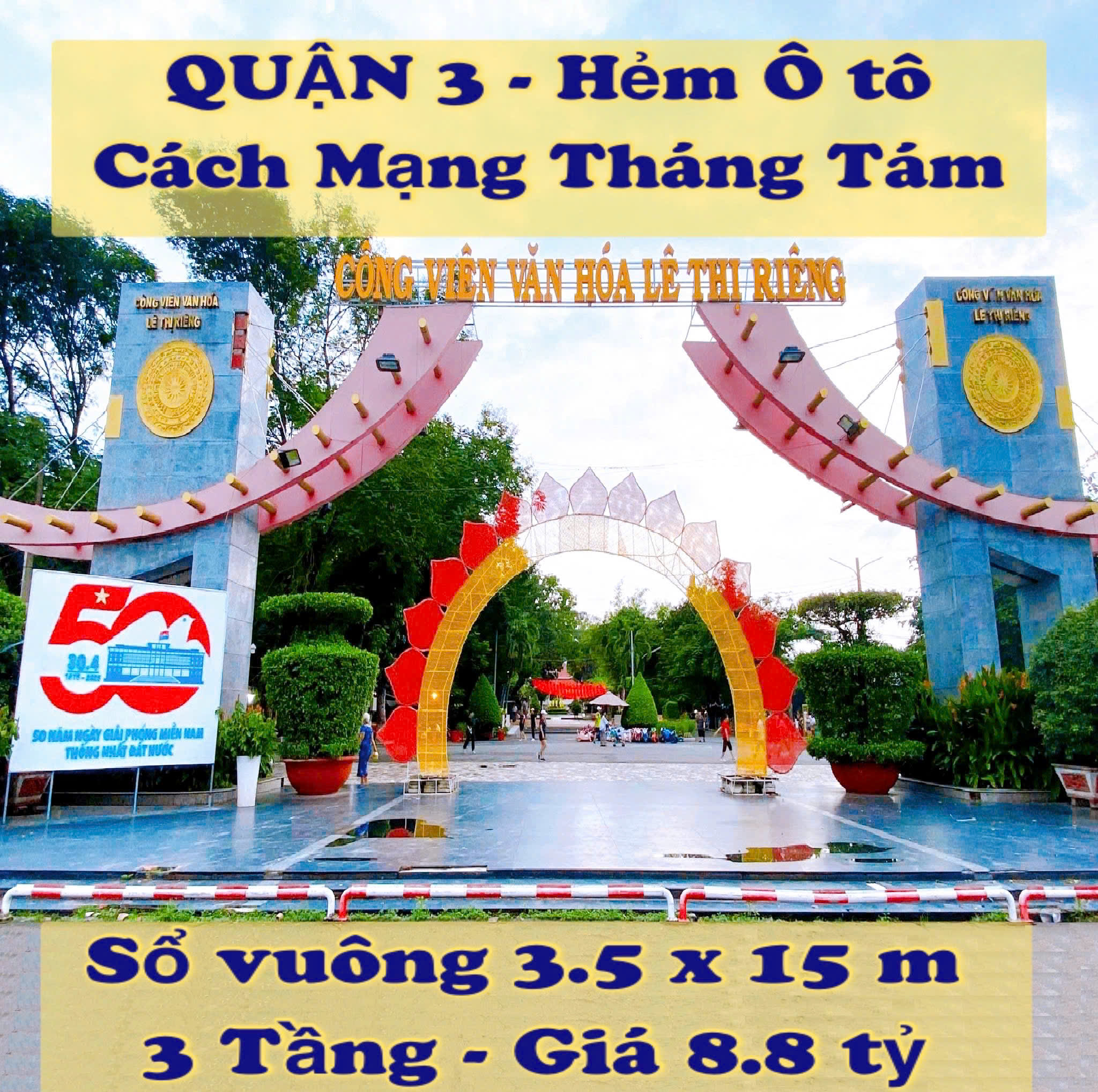 Bán nhà Hẻm Ô tô Cách Mạng Tháng Tám – Quận 3 – Sổ vuông 3.5x15m – 3 Tầng – 8.8 tỷ
