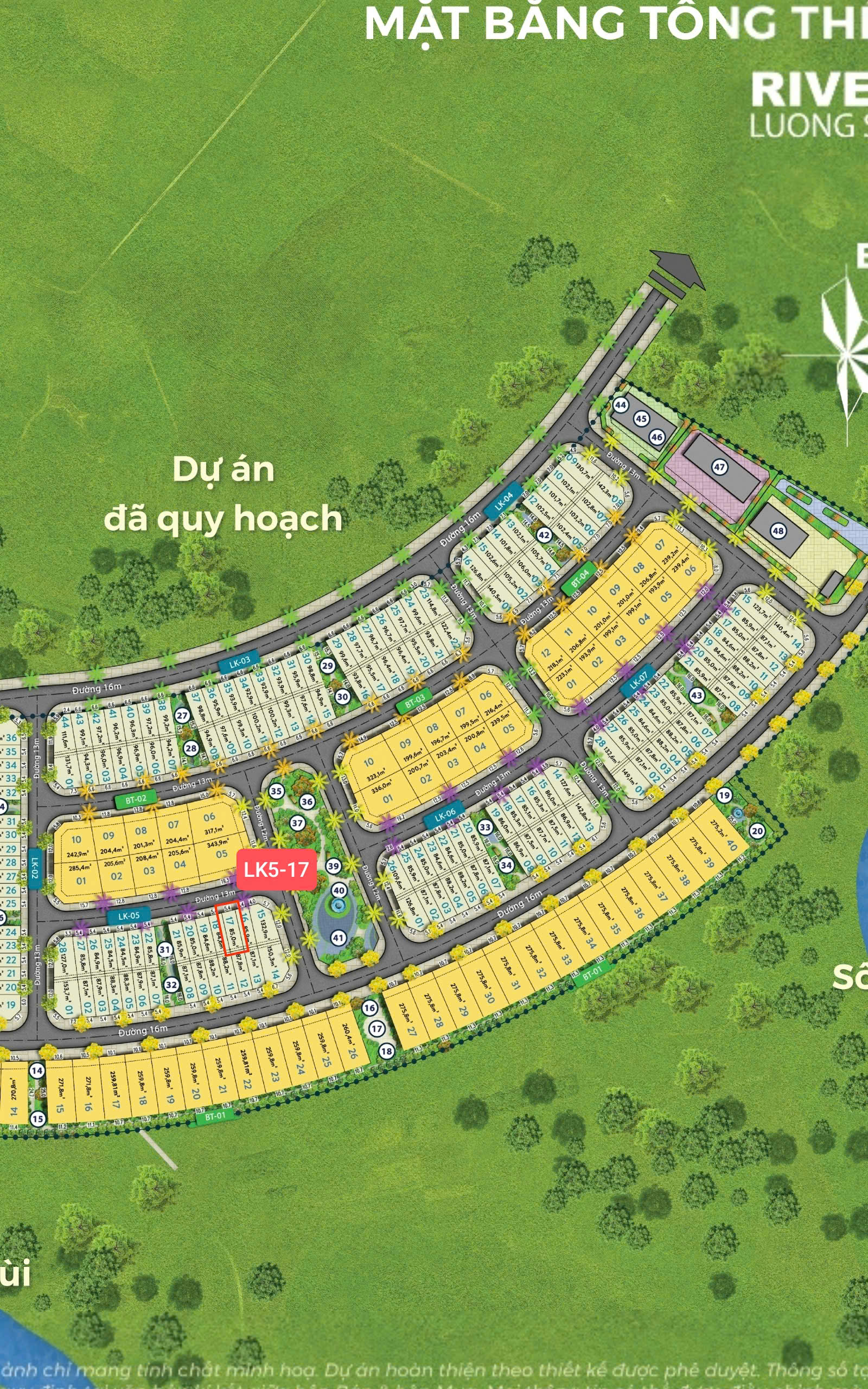 Đỉnh cao vị trí – lô liền kề cạnh công viên trung tâm Riverview Lương Sơn

 – LK5-17