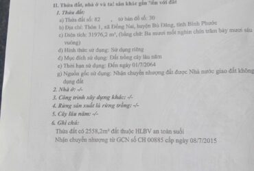 3,5HA ĐỒNG NAI BÙ ĐĂNG BÌNH PHƯỚC 1,2 TỶ