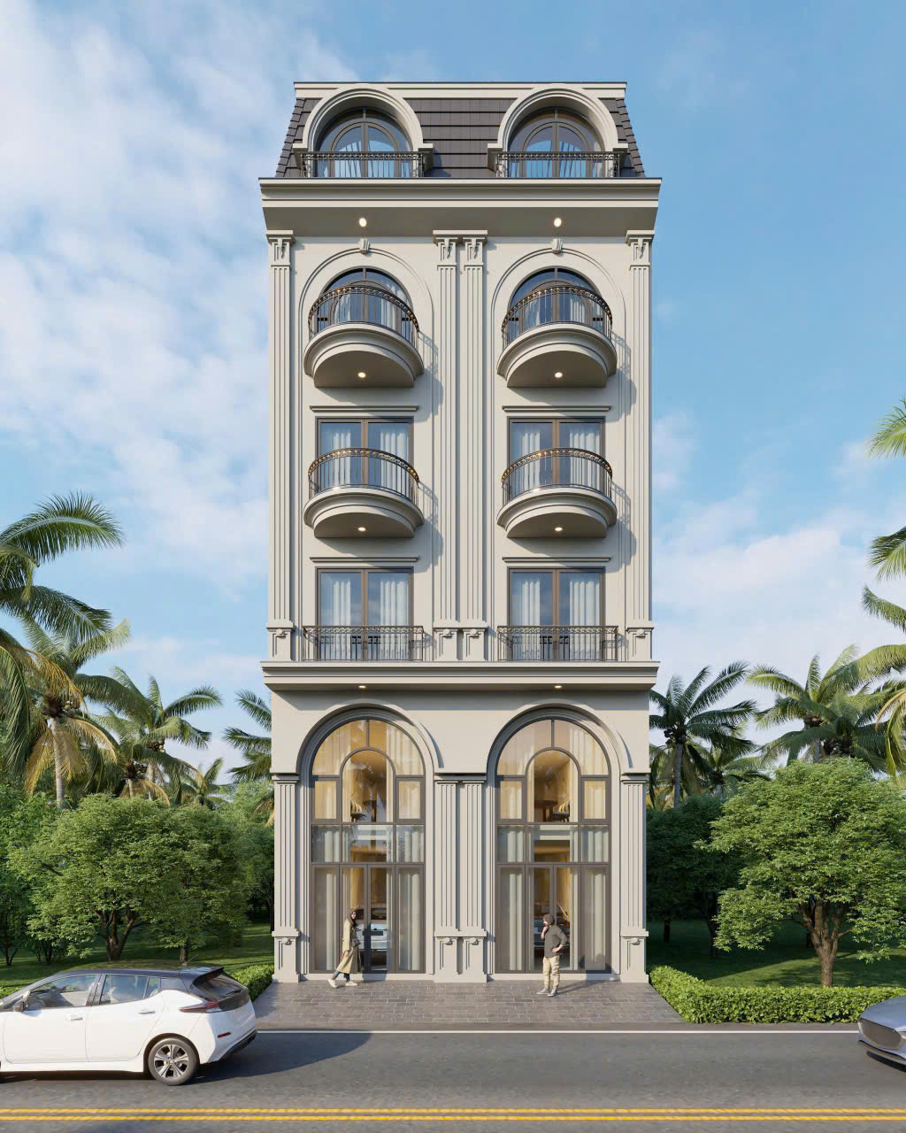 Nhà phố Văn Cao, Hải Phòng – 6 tầng – Thang Máy Và Bể Bơi – Ngõ kinh doanh