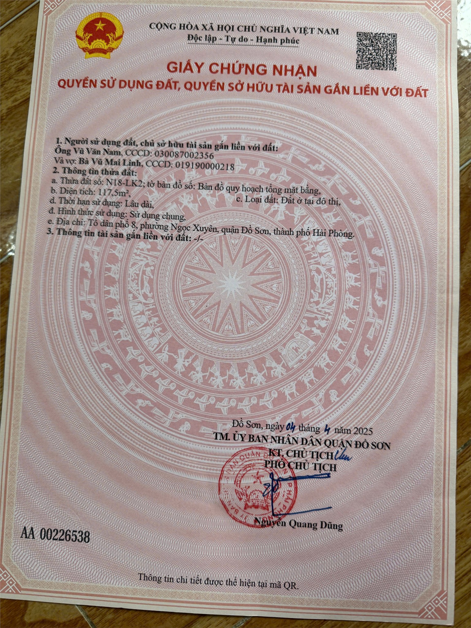 BÁN LÔ ĐẤT ĐẤU GIÁ ĐỒNG NẺO – NGỌC XUYÊN – ĐỒ SƠN  117,5M² – GIÁ CHỈ 5XTR/M²  TRUNG TÂM KINH DOANH SẦM UẤT – ZALO 0567 222 555