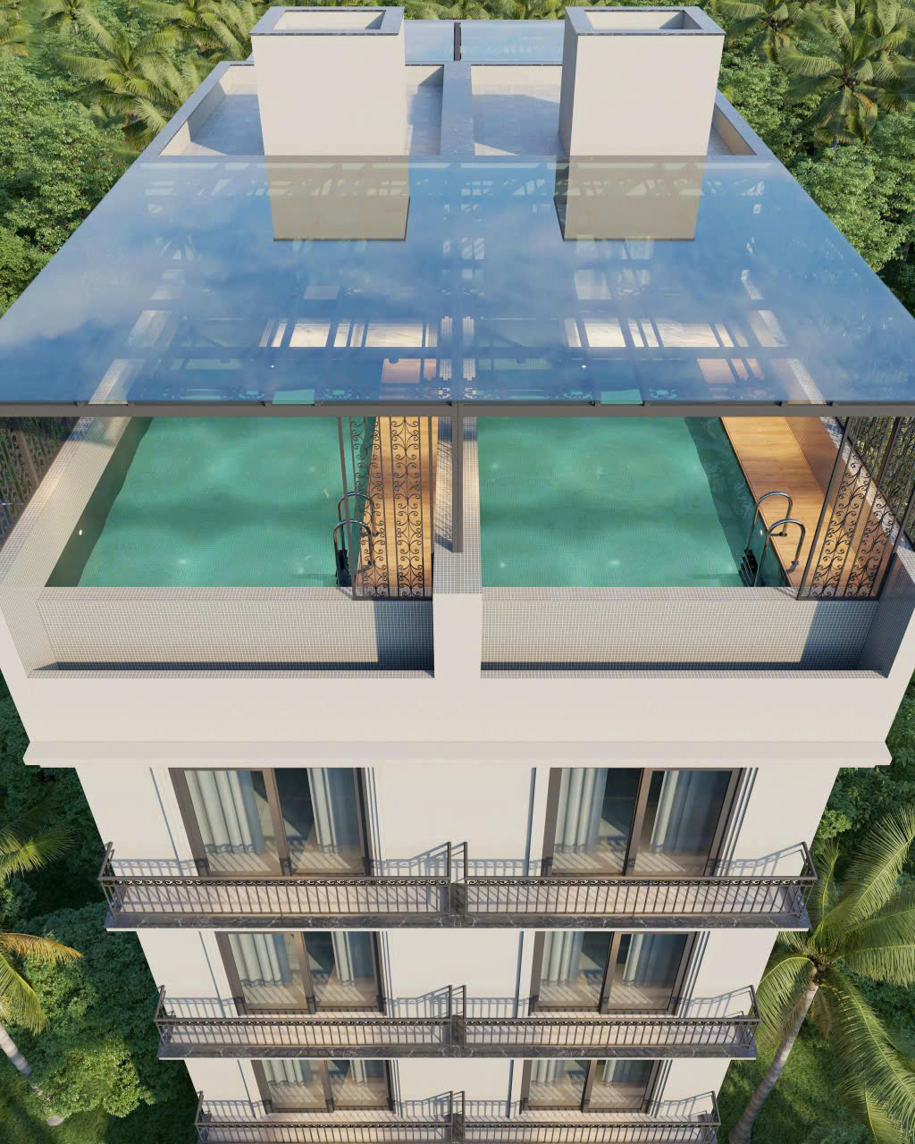 Nhà phố Văn Cao, Hải Phòng – 6 tầng – Thang Máy Và Bể Bơi – Ngõ kinh doanh