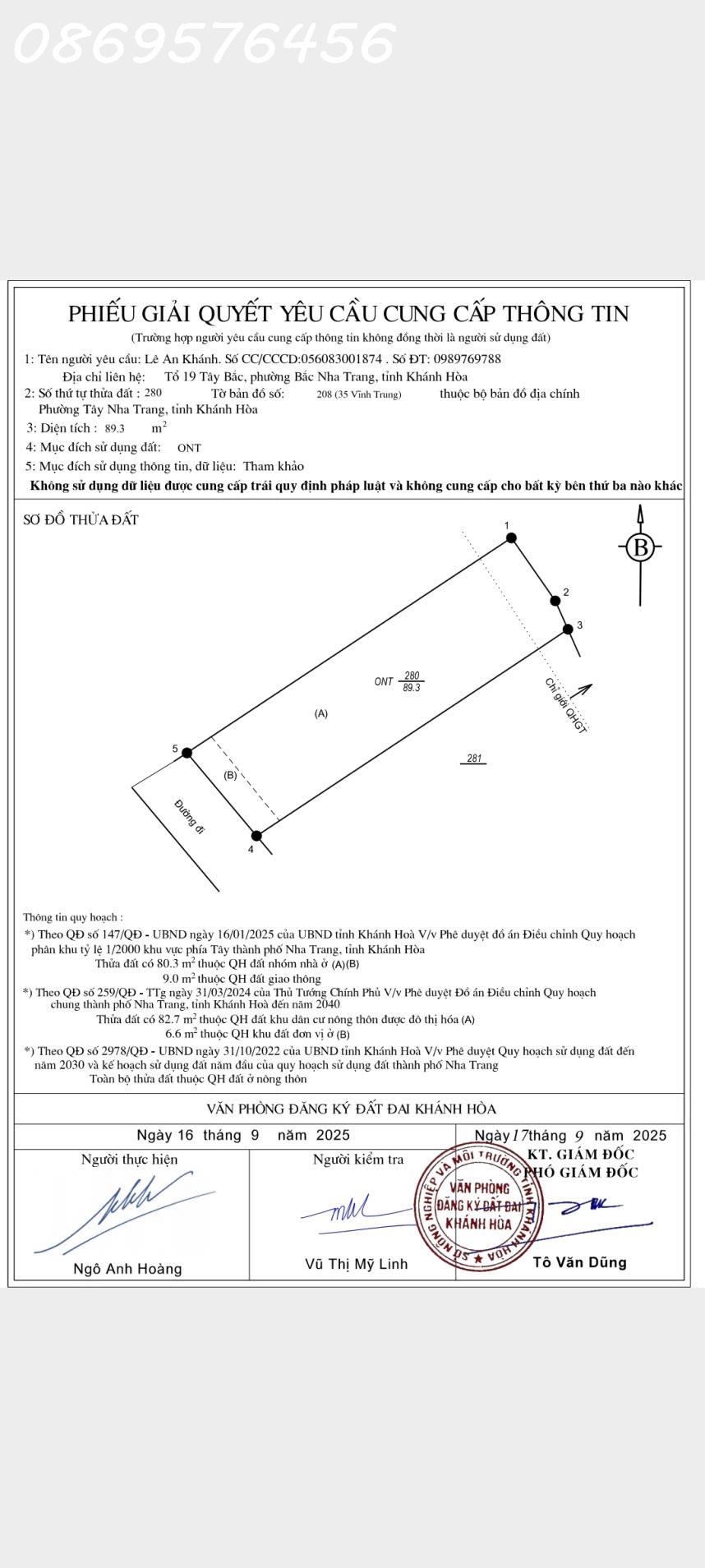 BÁN ĐẤT Ở XÃ VĨNH TRUNG NHA TRANG KHÁNH HOÀ