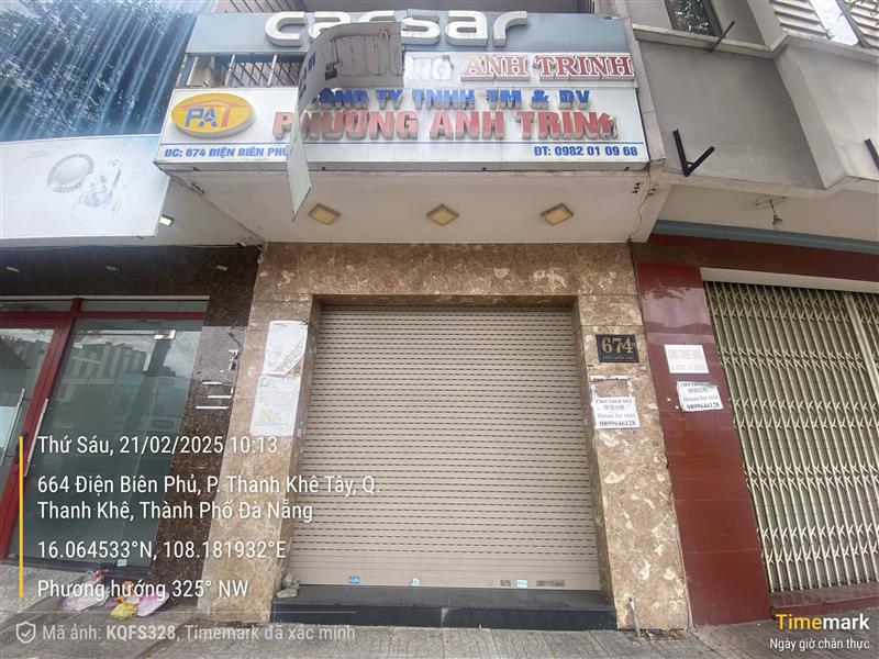 CHỦ KẸT TIỀN CẦN BÁN GẤP MT ĐIỆN BIÊN PHỦ ĐÀ NÃNG GIÁ 20 TỶ