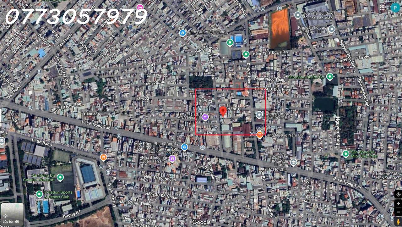 GÓC 3 MẶT TIỀN NGUYỄN HỮU TIẾN, TÂN PHÚ 45X80M, CHỈ 80TRIỆU/M2