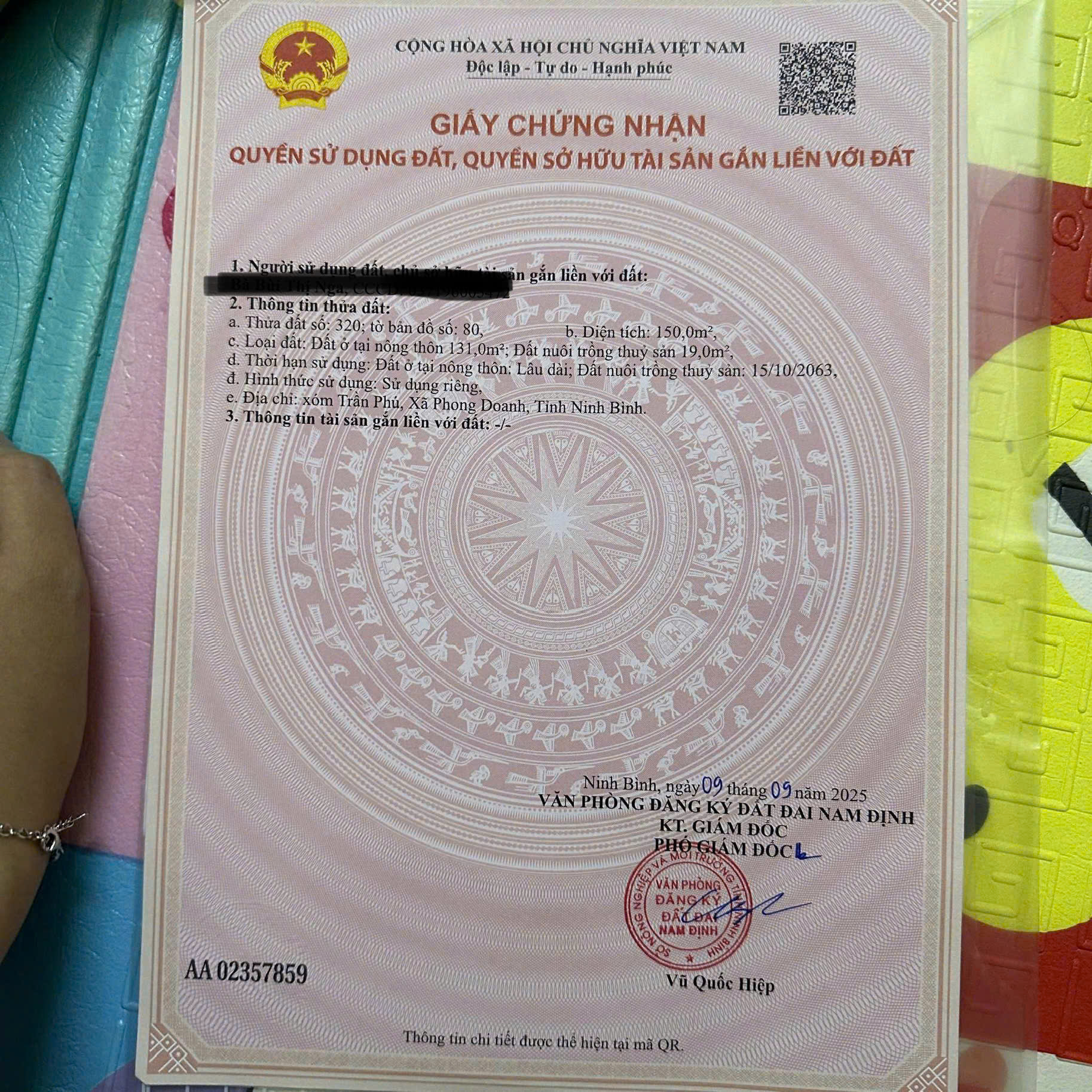 CHÍNH CHỦ BÁN ĐẤT THỔ CƯ XÃ YÊN PHƯƠNG, HUYỆN Ý YÊN, TỈNH NAM ĐỊNH