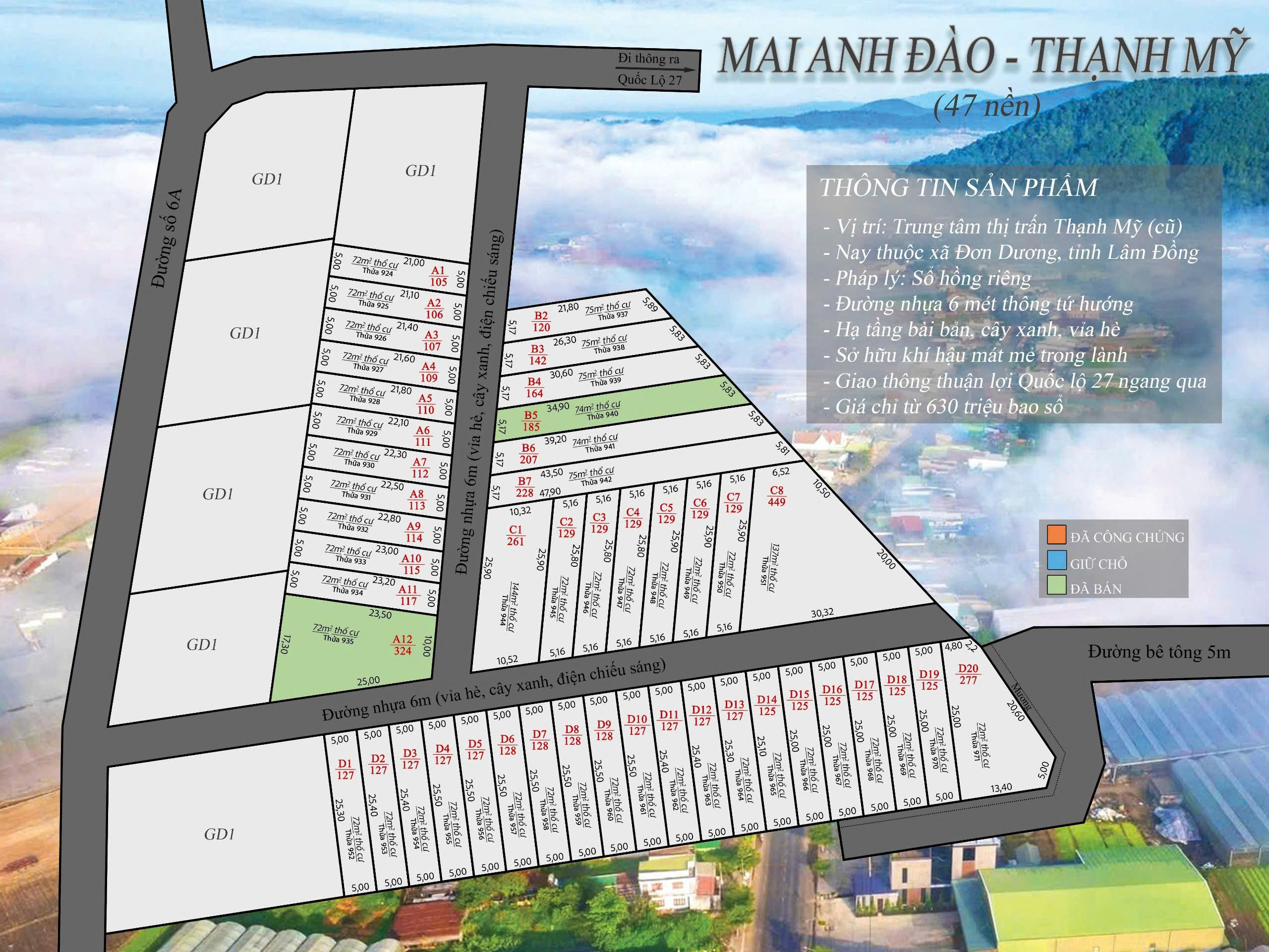 CƠ HỘI HIẾM VÙNG VEN ĐÀ LẠT – 47 NỀN SỔ RIÊNG, GIÁ CHỈ TỪ 630 TRIỆU