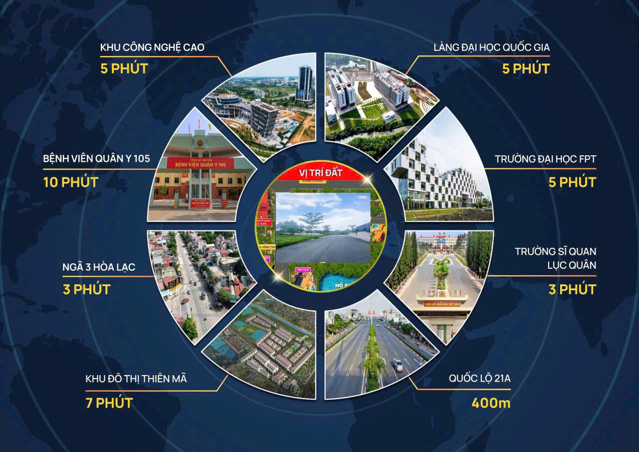 Bán nhanh lô góc view hồ đẹp, dt 100m2 full thổ cứ, ngay QL21, khu CNC Hòa Lạc, giá 3tỷ