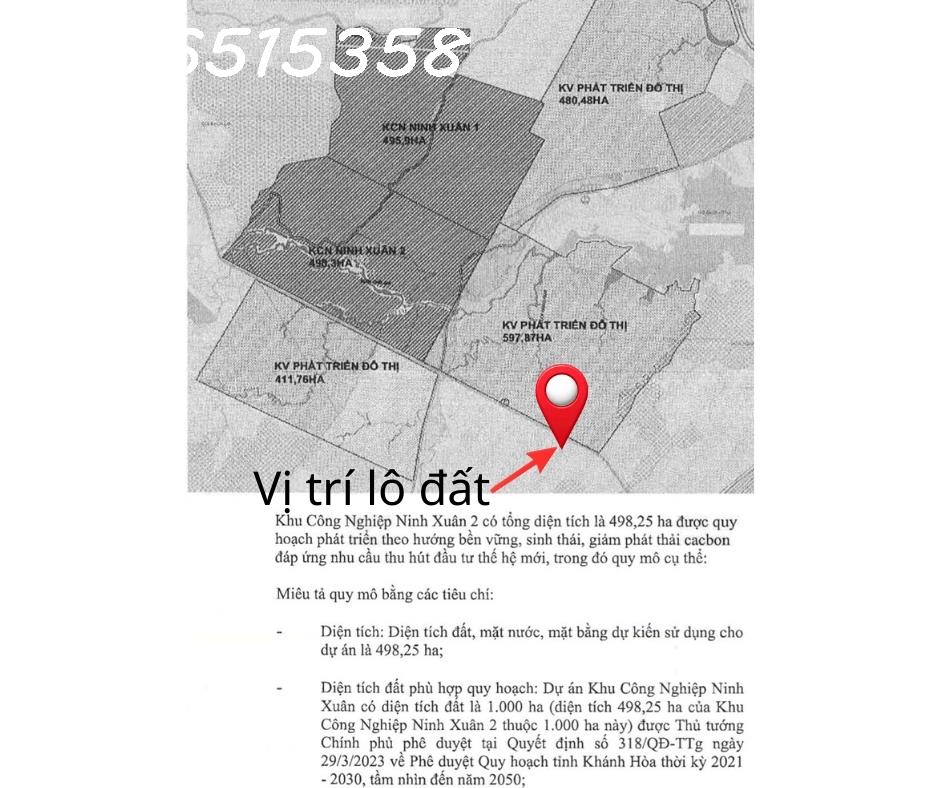 Bán đất 3 mặt tiền DT5 Ninh Xuân Ninh Hòa, 2.600m², ngang 65,5m, gần KCN Ninh Xuân 1,2 – BECAMEX, VSIP, pháp lý rõ ràng.