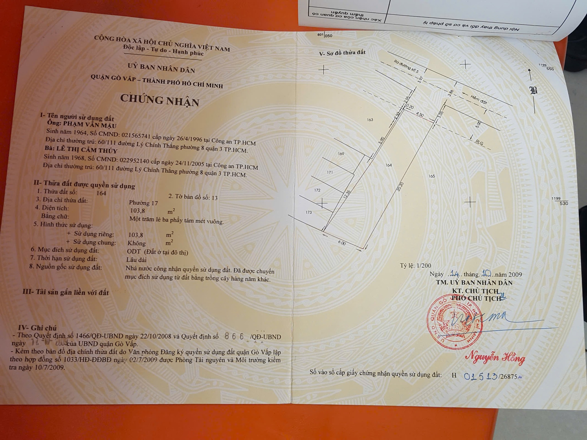 BÁN NHÀ CHÍNH CHỦ – SỔ ĐỎ RIÊNG – VỊ TRÍ TRUNG TÂM GÒ VẤP