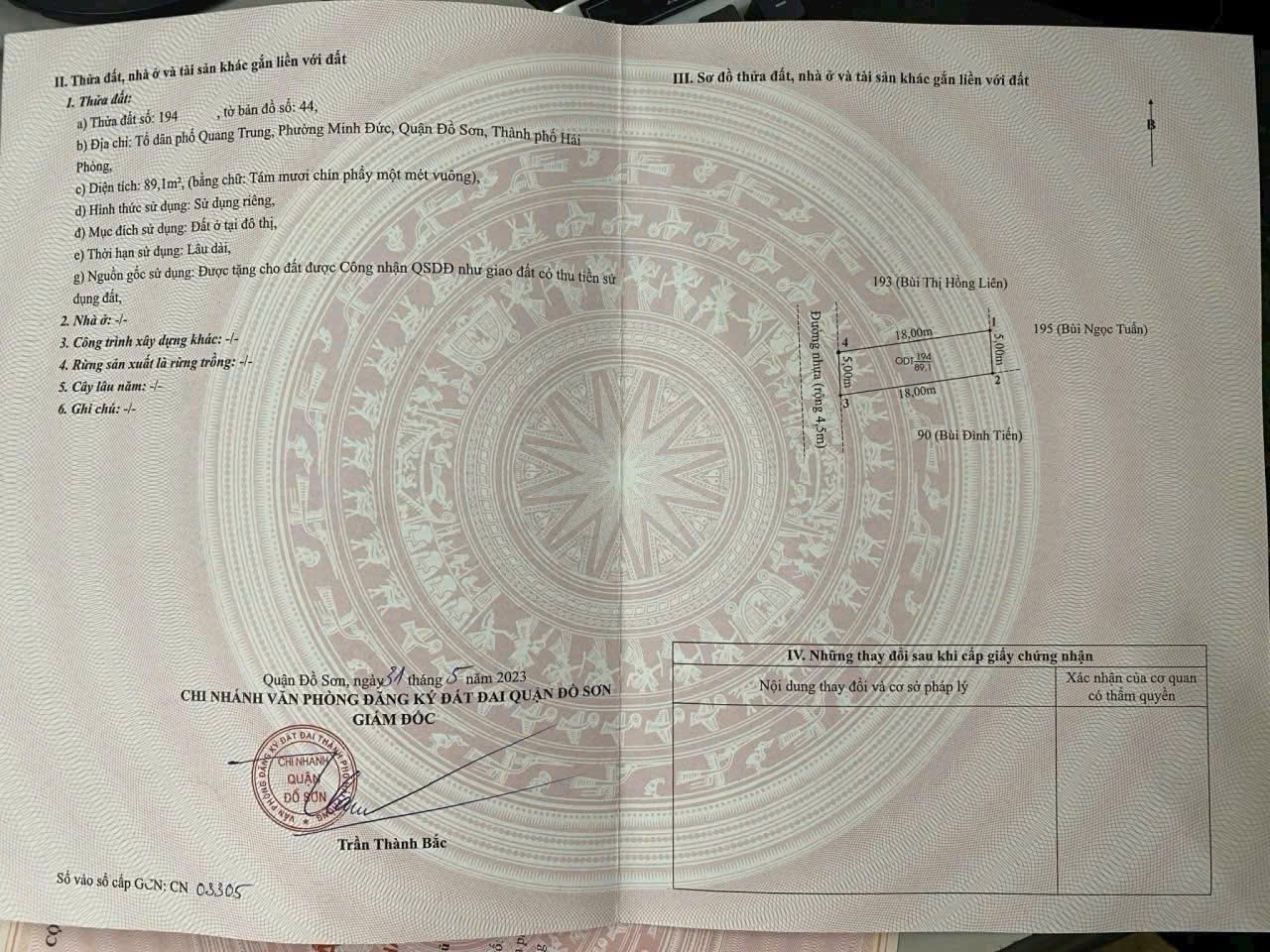 ĐẤT ĐỒ SƠN 89M² – NGÕ NHỰA 6M – SÁT VEN BIỂN – GIÁ 1.7X TỶ – HÀNG HIẾM KHU VỰC  ZALO 0567 222 555