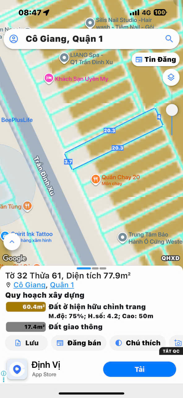 CHÍNH CHỦ 1 ĐỜI XƯA BÁN NHÀ 3 TẦNG MTKD Đ.TRẦN ĐÌNH XU, QUẬN 1 – 4M*20M – SỔ HỒNG VUÔNG VỨC ĐẸP* LH GIANG GIANG: 093.86.76.685