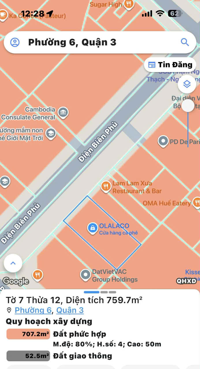 BÁN NHÀ MẶT TIỀN KD Đ.ĐIỆN BIÊN PHỦ, QUẬN 3 – 19M*40M – CPXD 2 HẦM 12 TẦNG – KHÔNG CÓ SẢN PHẨM THỨ 2 SO SÁNH