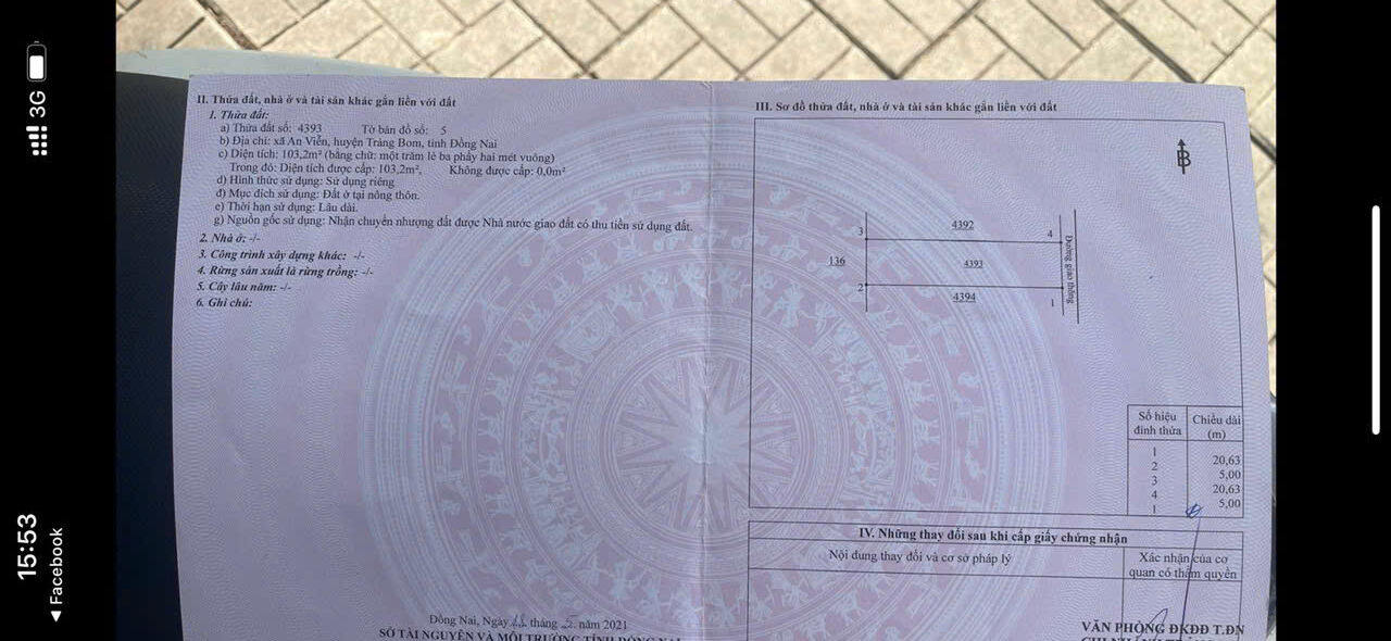 CHÍNH CHỦ BÁN LỖ – CẦN GẤP ĐẤT THỔ CƯ TRẢNG BOM, ĐỒNG NAI