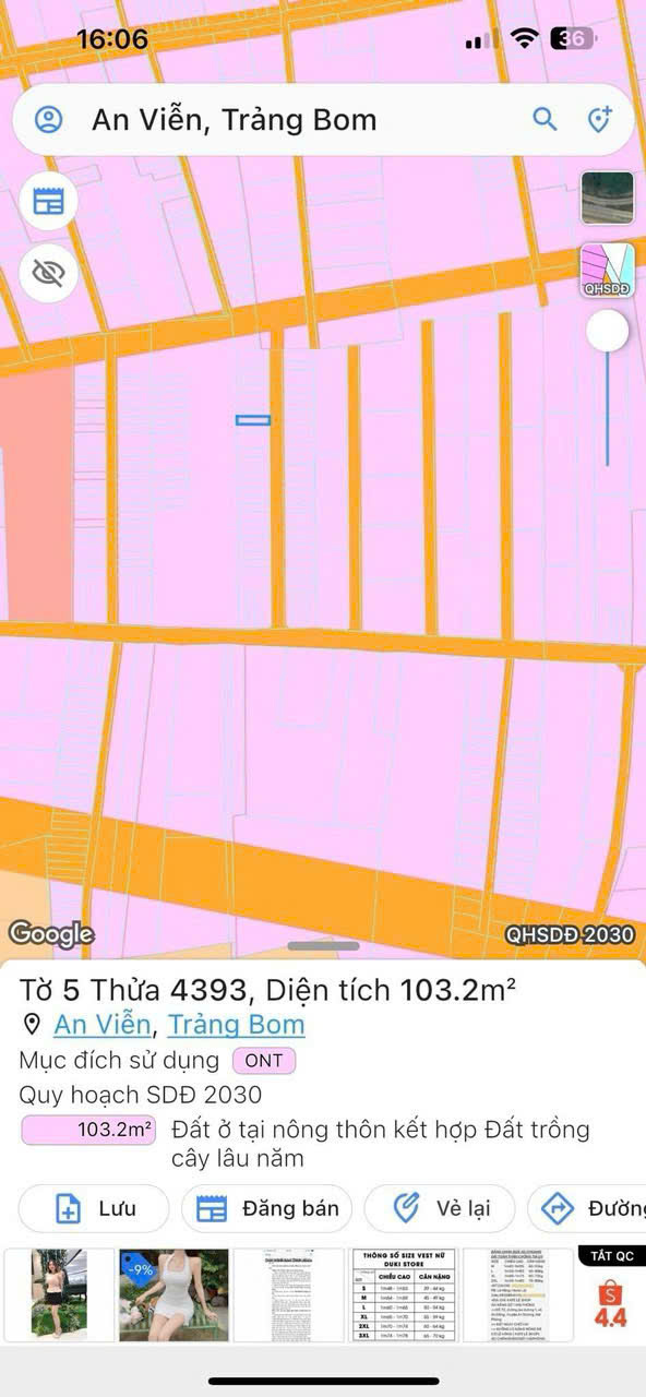 CHÍNH CHỦ BÁN LỖ – CẦN GẤP ĐẤT THỔ CƯ TRẢNG BOM, ĐỒNG NAI