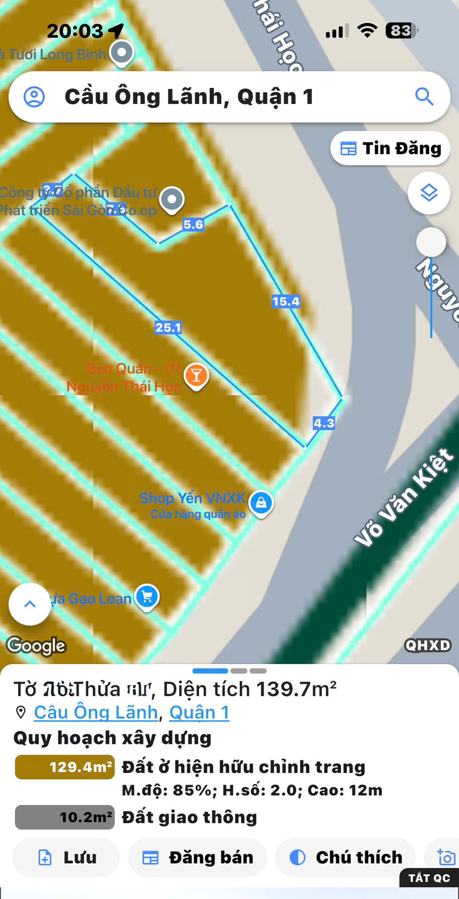 BÁN SIÊU PHẨM MTKD 40M Đ.VÕ VĂN KIỆT, P.CẦU ÔNG LÃNH, QUẬN 1 – NGANG 15M*20M FULL THỔ – CĂN GÓC 2 MẶT TIỀN LỚN HIẾM – GIANG GIANG:0938676685