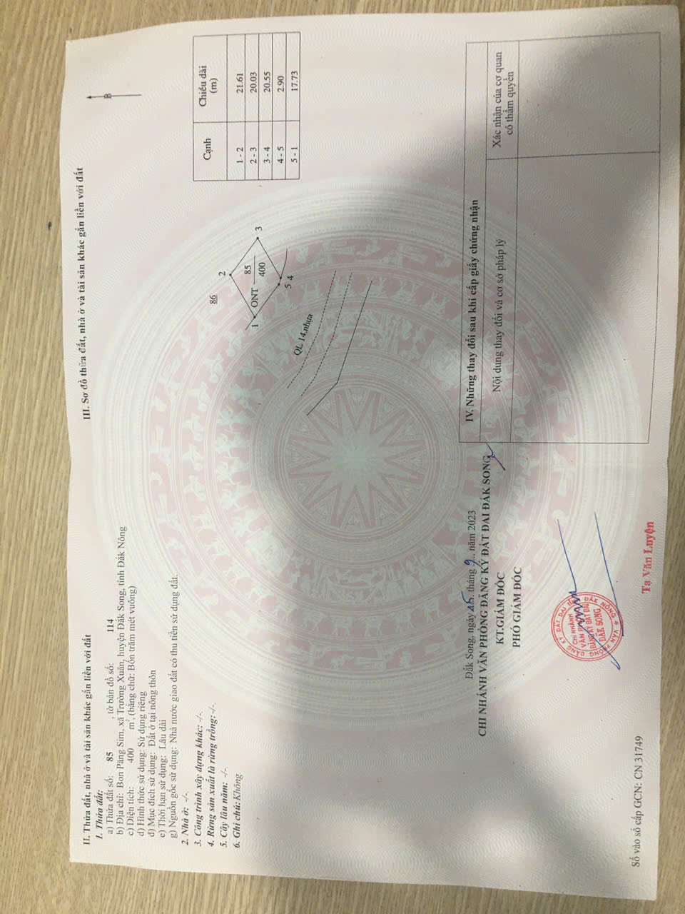 Bán đất giá chỉ 180tr/1 m ngang – đc cũ Bon Păng Sim, xã Trường Xuân, Huyện Đăk Song, tỉnh Đăk Nông