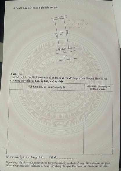 LÔ ĐẤT 80m² TÁI ĐỊNH CƯ HẠ MỖ – ĐAN PHƯỢNG – HÀ NỘI