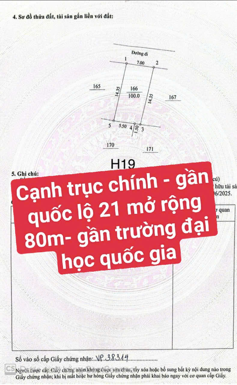 Cơ hội đầu tư vàng: 100m2 view hồ cực thoáng gần Đại học Quốc gia. Sổ đỏ sẵn. LH: 0948558676