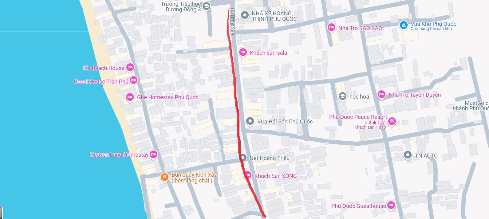 Bán đất mặt tiền Trần Phú – Dương Đông, Phú Quốc – 180m² full thổ cư, có nhà cấp 4