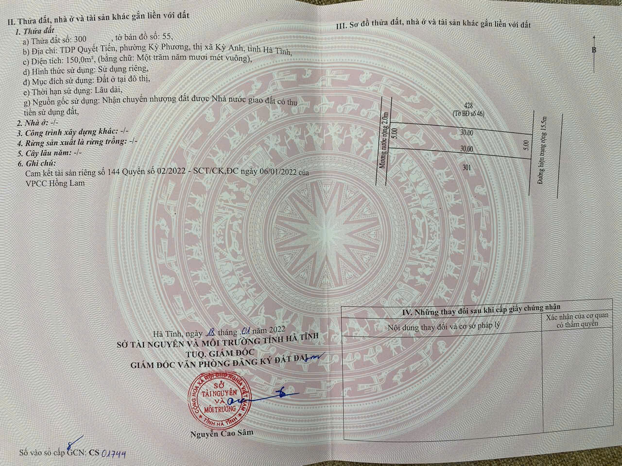 CHÍNH CHỦ BÁN 150m2 ĐẤT ODT SỔ HỒNG NGAY ĐƯỜNG TRÁNH MẶT TIỀN QL1A-KỲ ANH-HÀ TĨNH