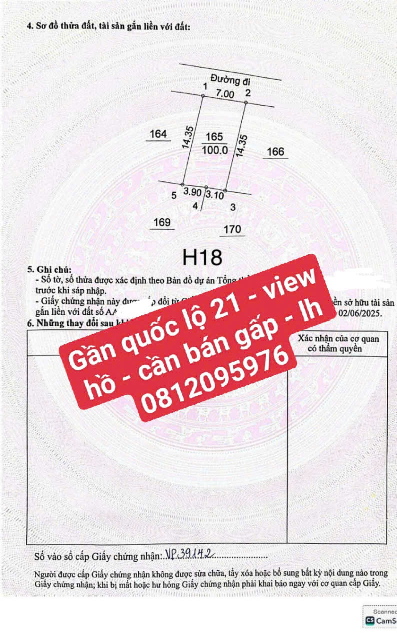 Bán gấp thu hồi vốn bán đất ngoại thành HN mặt tiền 7m gần QL21 sổ đỏ sẵn sàng.