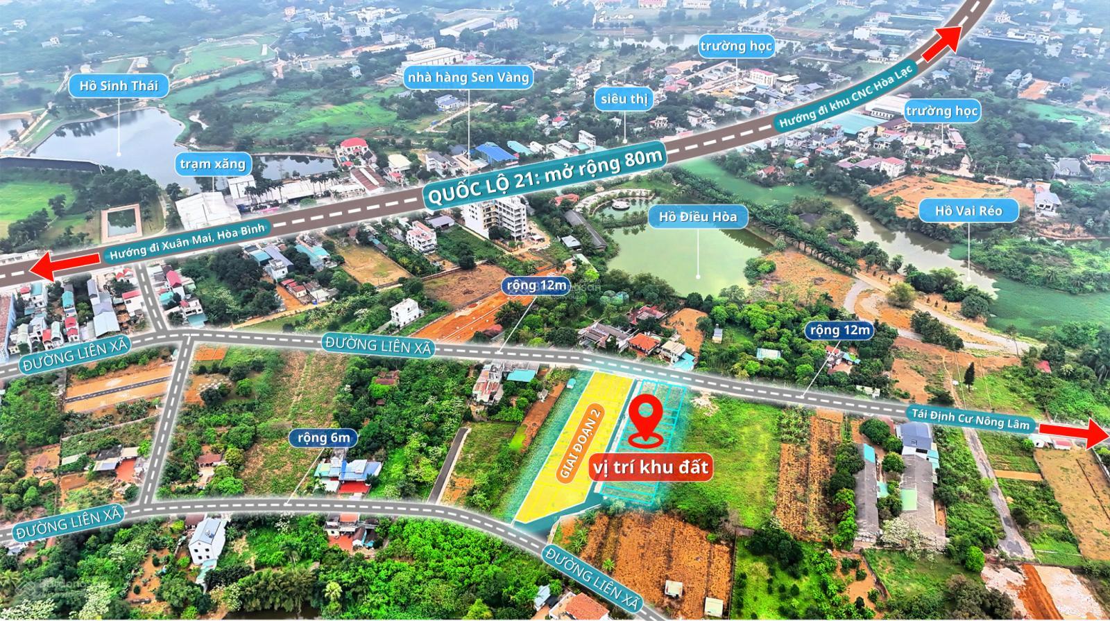 ĐẤT NỀN GIÁ GỐC ĐẤT NỀN HÒA LẠC VỊ TRÍ ĐẮC ĐỊA, SỔ ĐỎ CHÍNH CHỦ