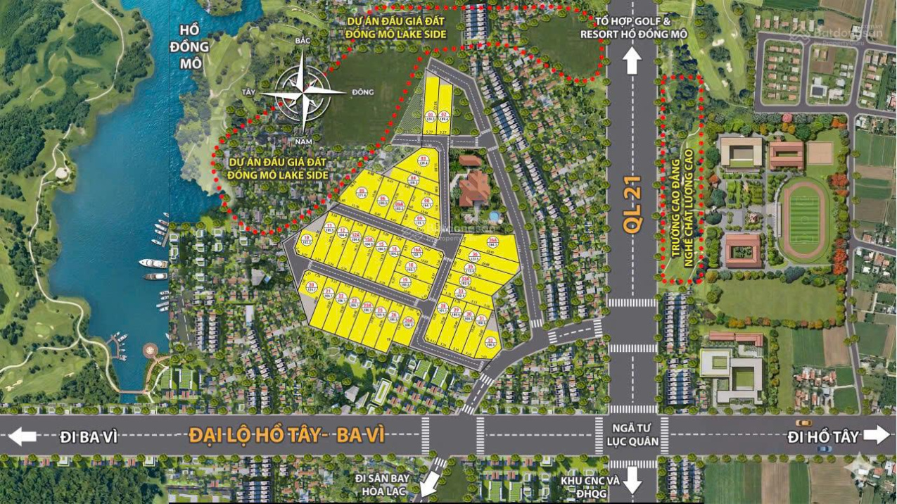 Chủ gửi bán lô đất thuộc làn 2 Quốc Lộ 21 mở rộng – tại Đoài Phương chỉ 39.5 tr/m2