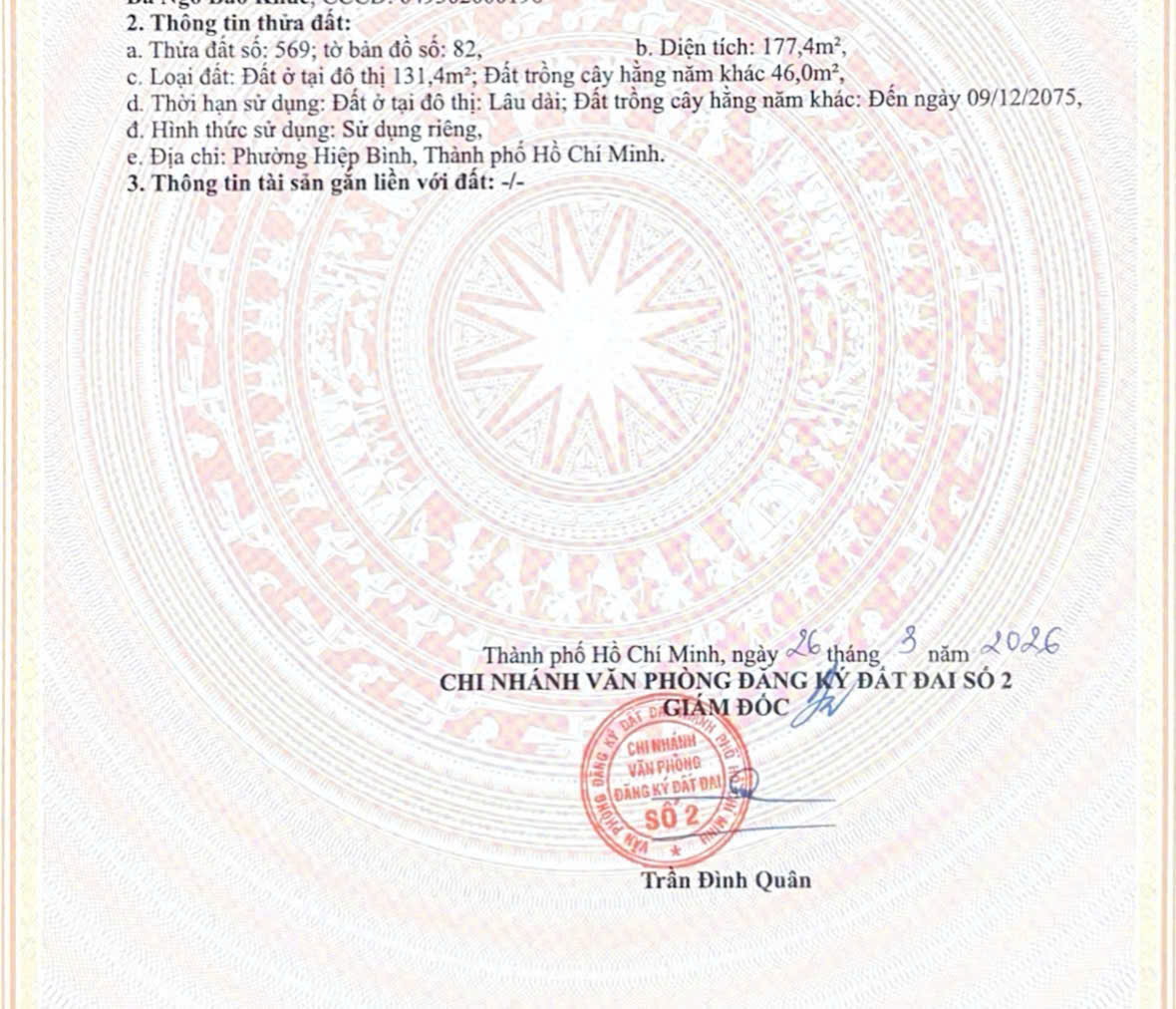 Bán Lô Đất diện tích khủng 177m2 tại 505/33 Quốc Lộ 13 cách cổng Vạn Phúc chỉ 200m