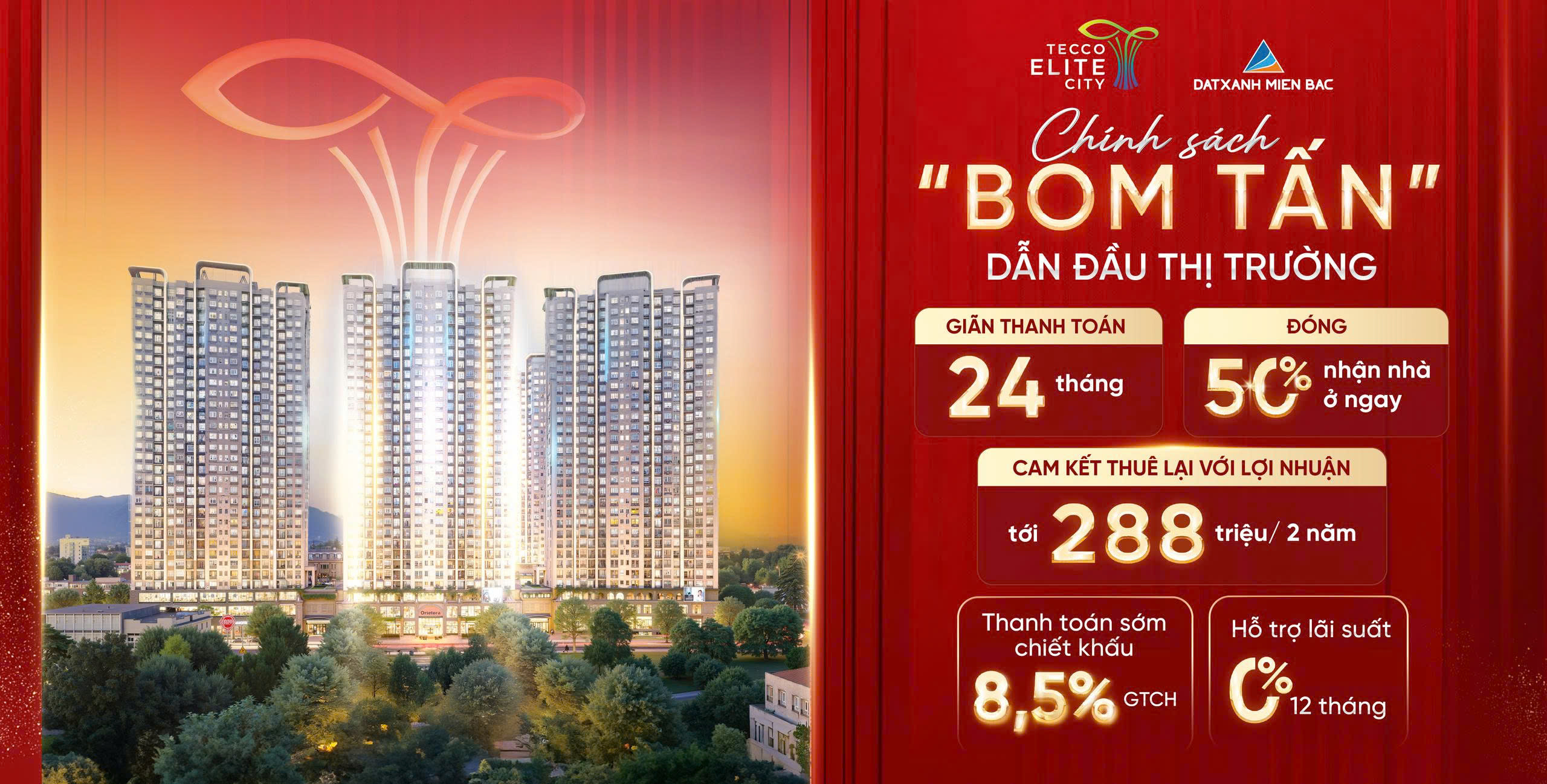 TECCO ELITE CITY RA MẮT CHÍNH SÁCH “BOM TẤN” DẪN ĐẦU THỊ TRƯỜNG