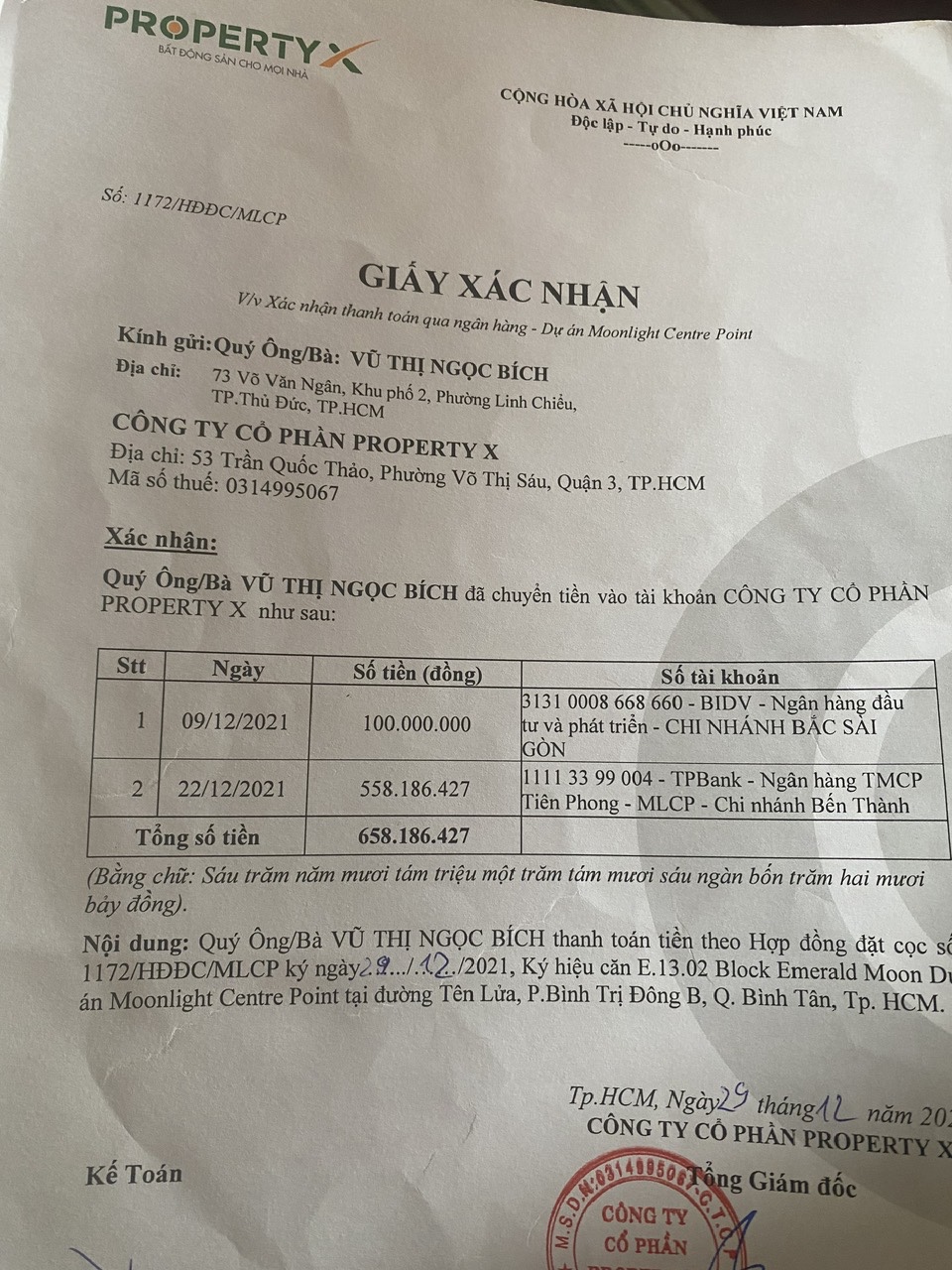 CHÍNH CHỦ BÁN CĂN HỘ 1 PN+1, 35.98M2, DỰ ÁN MOONLIGHT CENTRE POINT, QUẬN BÌNH TÂN, HCM