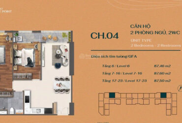 Bán căn hộ 2PN, 2WC – 87 m2 View đông nam – full nội thất , giá 4,75 tỷ, – Vung Tau Centre