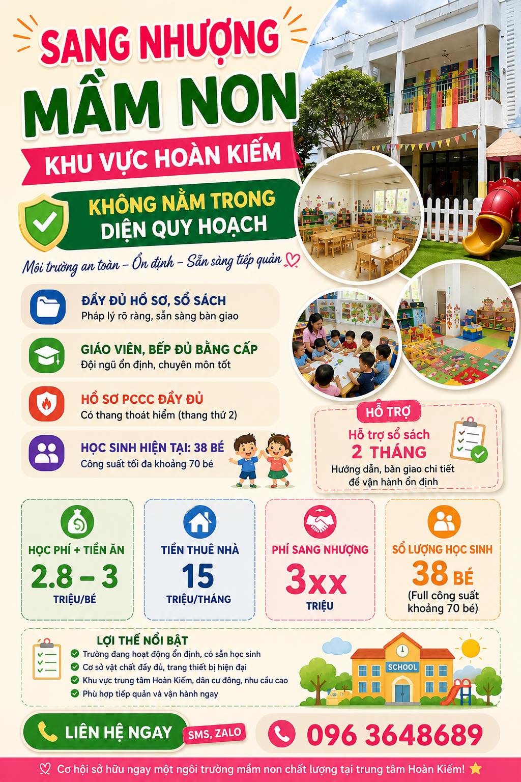 SANG NHƯỢNG MẦM NON KHU VỰC HOÀN KIẾM, HÀ NỘI  KHÔNG NẰM TRONG DIỆN QUY HOẠCH