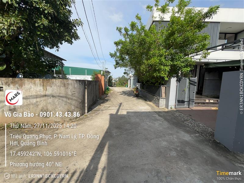 Bán đất ngõ Triệu Quang Phục, Đồng Hới giá 1.2 tỷ TL